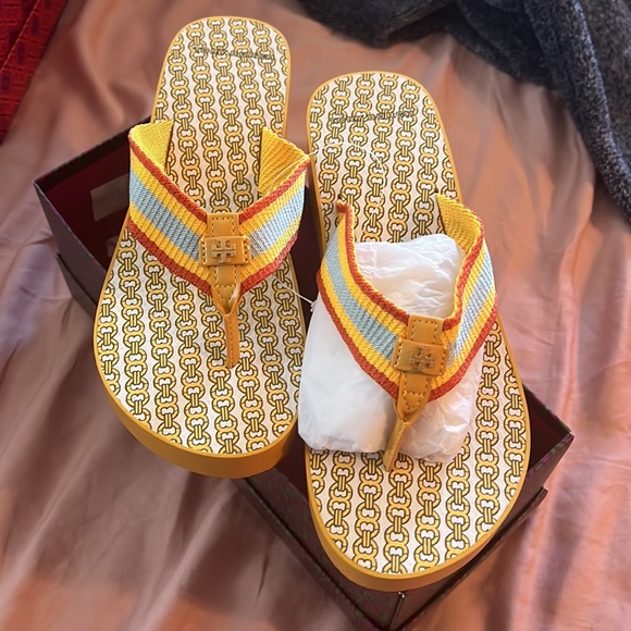 Tory Burch | Shoes | Nib Tory Burch Daylily Gemini Link Wedge Flip Flop Sz  9 | Poshmark